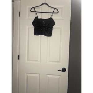 G  Sequin Embellished Camisole Crop Top Tank Top Large